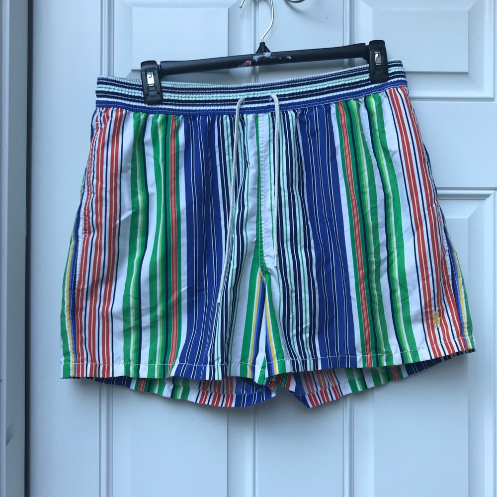 Polo Striped Swim Trunks